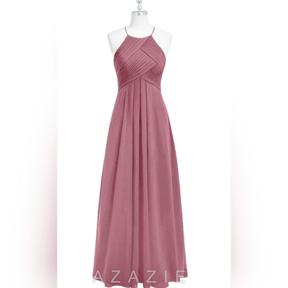 Azazie Mauve Pleated Bridesmaids Dress Size 12